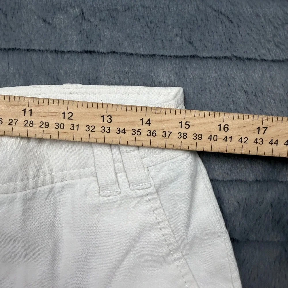 Banana Republic Martin Linen Blend Wide Leg Pants Cream Ivory Size 6 Tall
